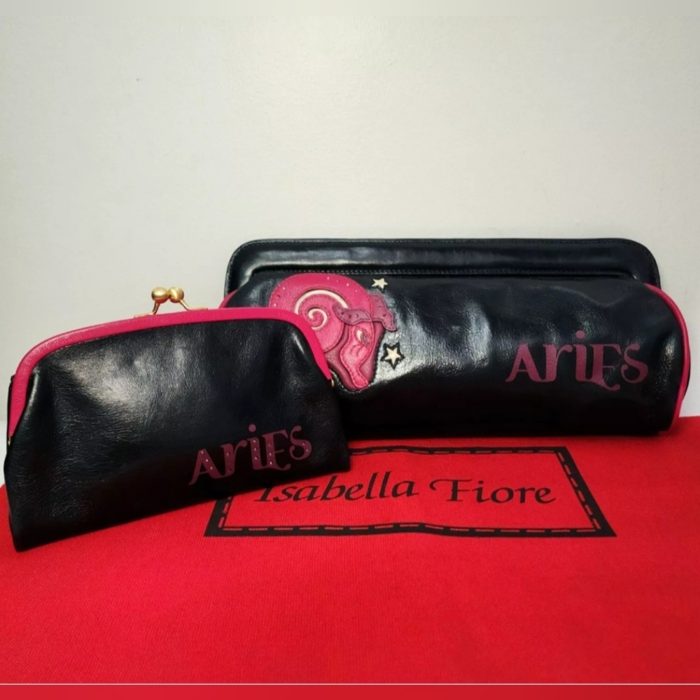 Isabella Fiore Zodiak Sign Aries Leather Handbag Clutch